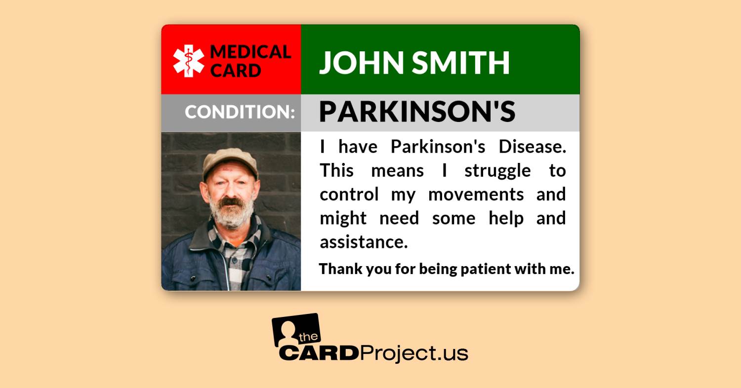 Parkinson's Disease Photo Medical ID (FRONT)